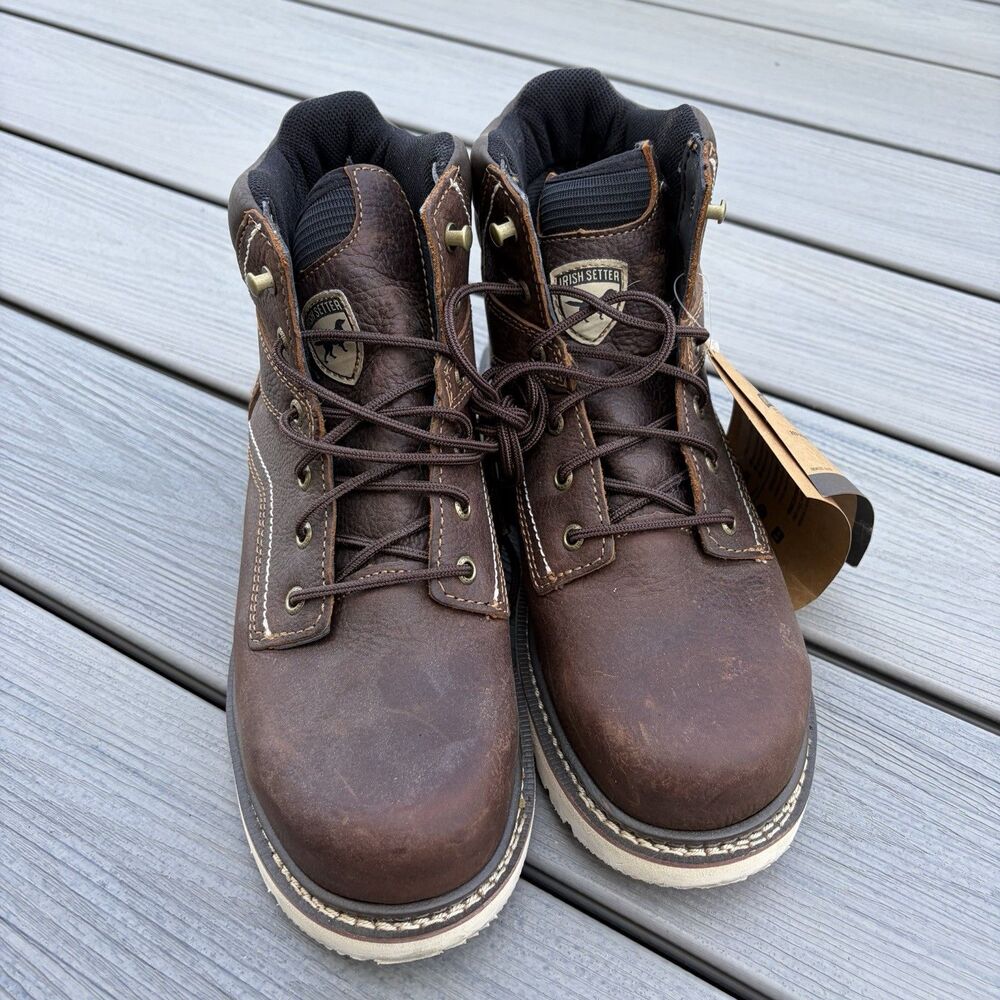Irish Setter Kittson 6" Work Boots Steel Toe Brown Leather 83666 Mens Sz 8.5 NWT